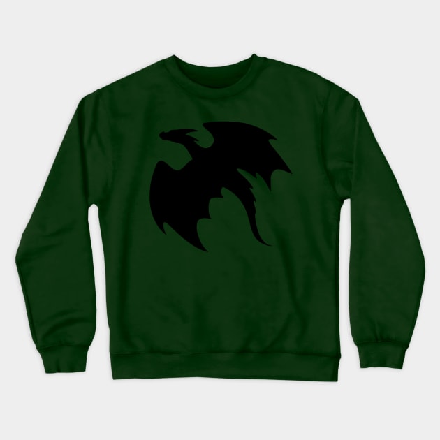 Flying Black Dragon Crewneck Sweatshirt by Lady Lilac